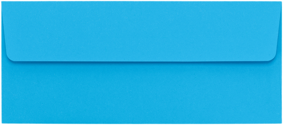 Bright Blue 24lb #10 Square Flap Envelopes (4 1/8 x 9 1/2) with Peel & Seal