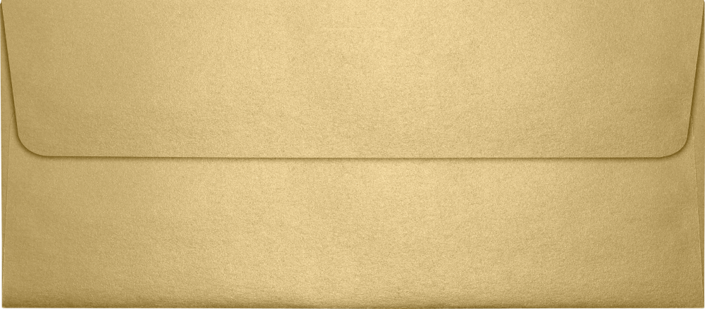 Light Gold Blonde Metallic 32lb #10 Square Flap Envelopes (4 1/8 x 9 1/2) with Peel & Seal