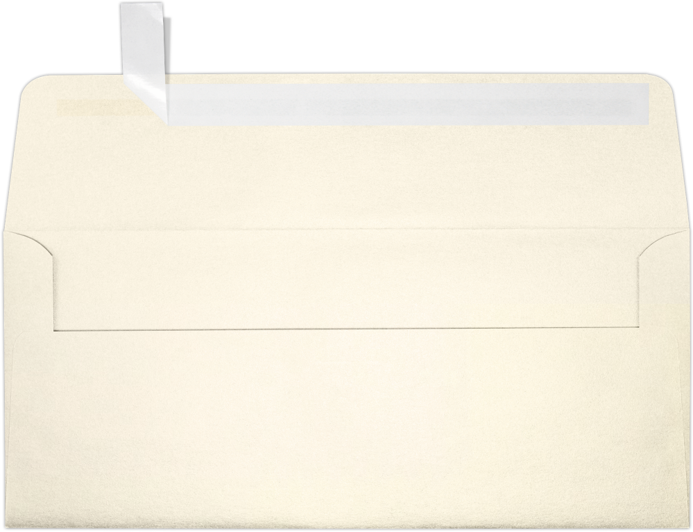 Champagne Ivory Metallic 32lb #10 Square Flap Envelopes (4 1/8 x 9 1/2) with Peel & Seal