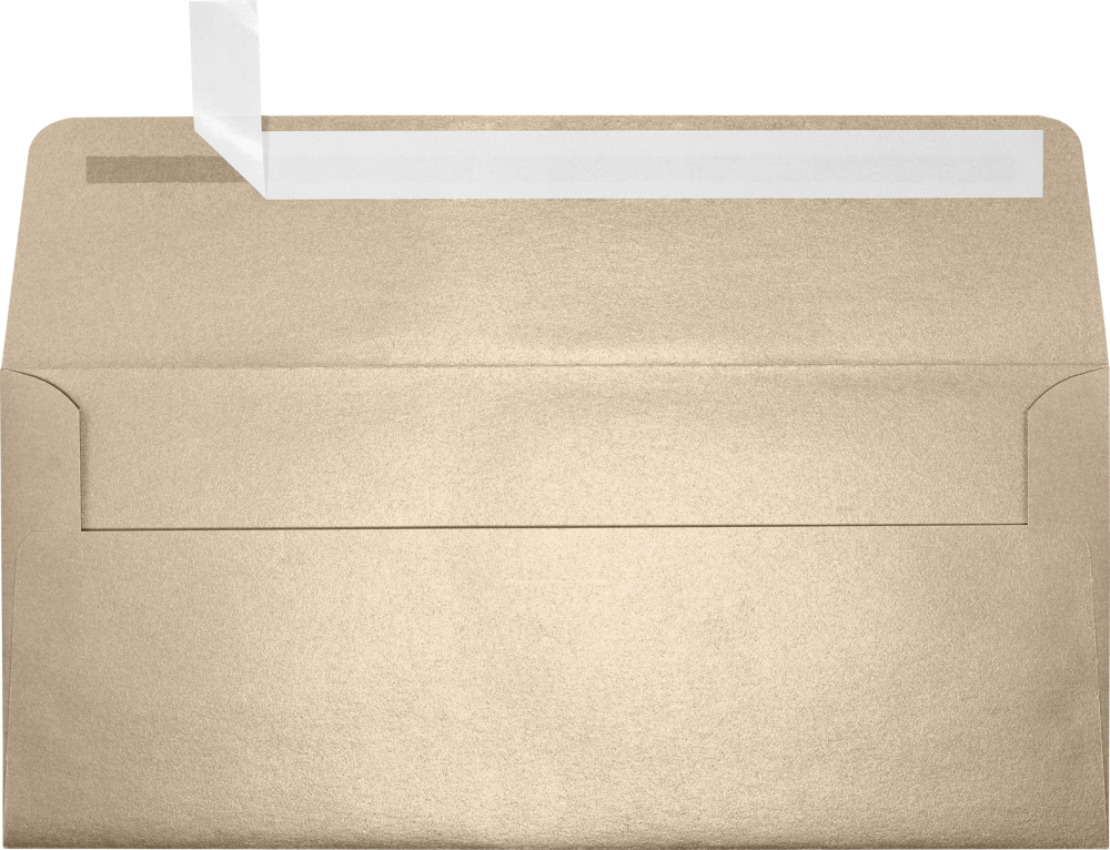 Light Brown Taupe Metallic 32lb #10 Square Flap Envelopes (4 1/8 x 9 1/2) with Peel & Seal