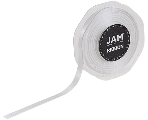 White Satin 3/8 Inch Thick x 25 Yards Ribbon