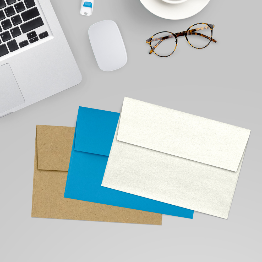 White Quartz Metallic 32lb A1 Invitation Envelopes (3 5/8 x 5 1/8) with Peel & Seal