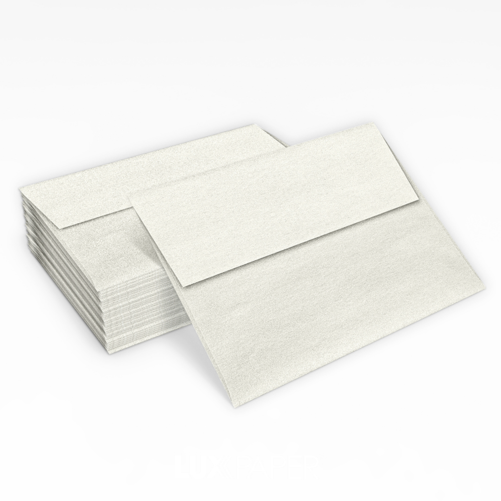 White Quartz Metallic 32lb A1 Invitation Envelopes (3 5/8 x 5 1/8) with Peel & Seal