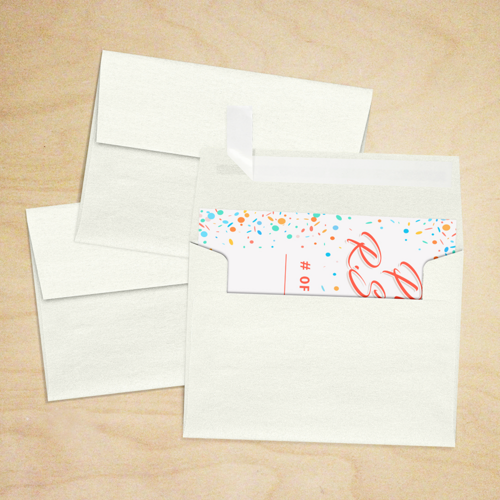 White Quartz Metallic 32lb A1 Invitation Envelopes (3 5/8 x 5 1/8) with Peel & Seal