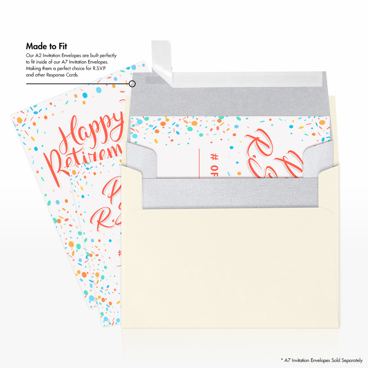Silver Metallic 32lb A2 Invitation Envelopes (4 3/8 x 5 3/4) with Peel & Seal