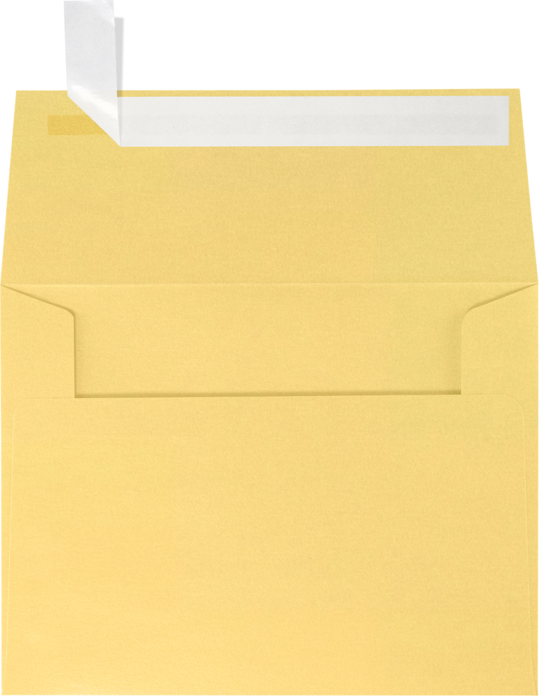 Gold Metallic 32lb A2 Invitation Envelopes (4 3/8 x 5 3/4) with Peel & Seal