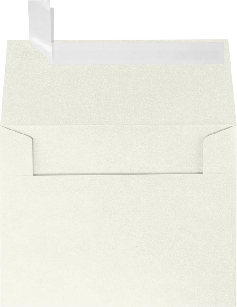 White Quartz Metallic 32lb A2 Invitation Envelopes (4 3/8 x 5 3/4) with Peel & Seal