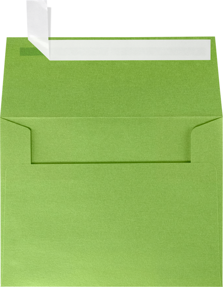 Lime Green Metallic 32lb A2 Invitation Envelopes (4 3/8 x 5 3/4) with Peel & Seal