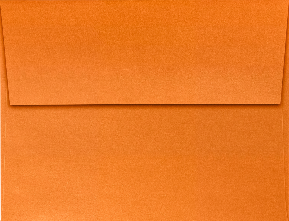 Orange Flame Metallic 32lb A2 Invitation Envelopes (4 3/8 x 5 3/4) with Peel & Seal