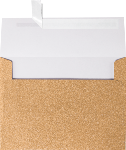 Rose Gold Sparkle 90lb A7 Invitation Envelopes (5 1/4 x 7 1/4) with Peel & Seal