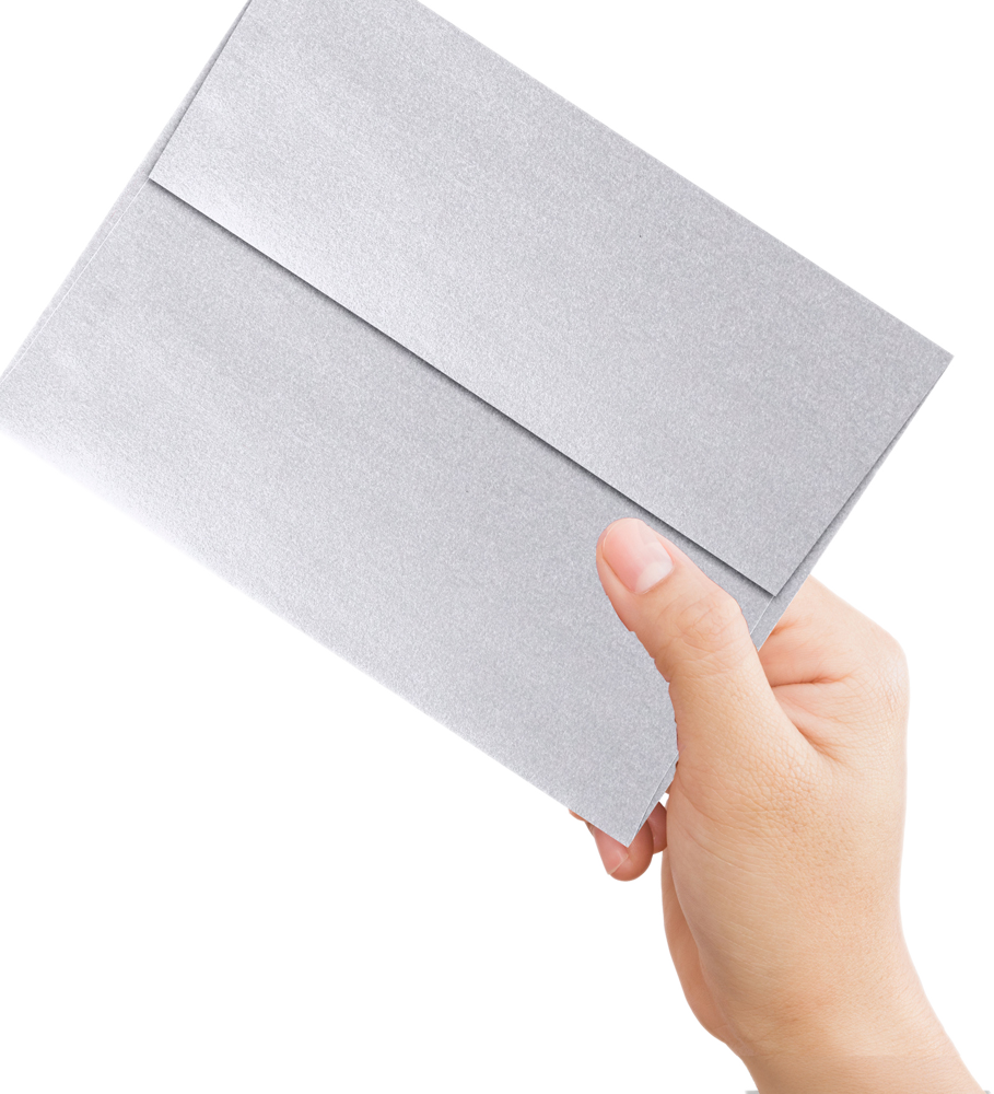 Silver Metallic 32lb A6 Invitation Envelopes (4 3/4 x 6 1/2) with Peel & Seal