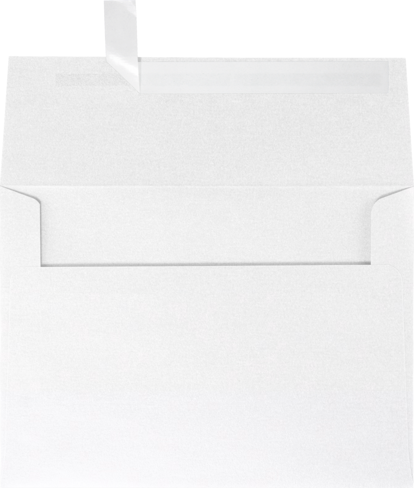 Crystal White Metallic 32lb A6 Invitation Envelopes (4 3/4 x 6 1/2) with Peel & Seal
