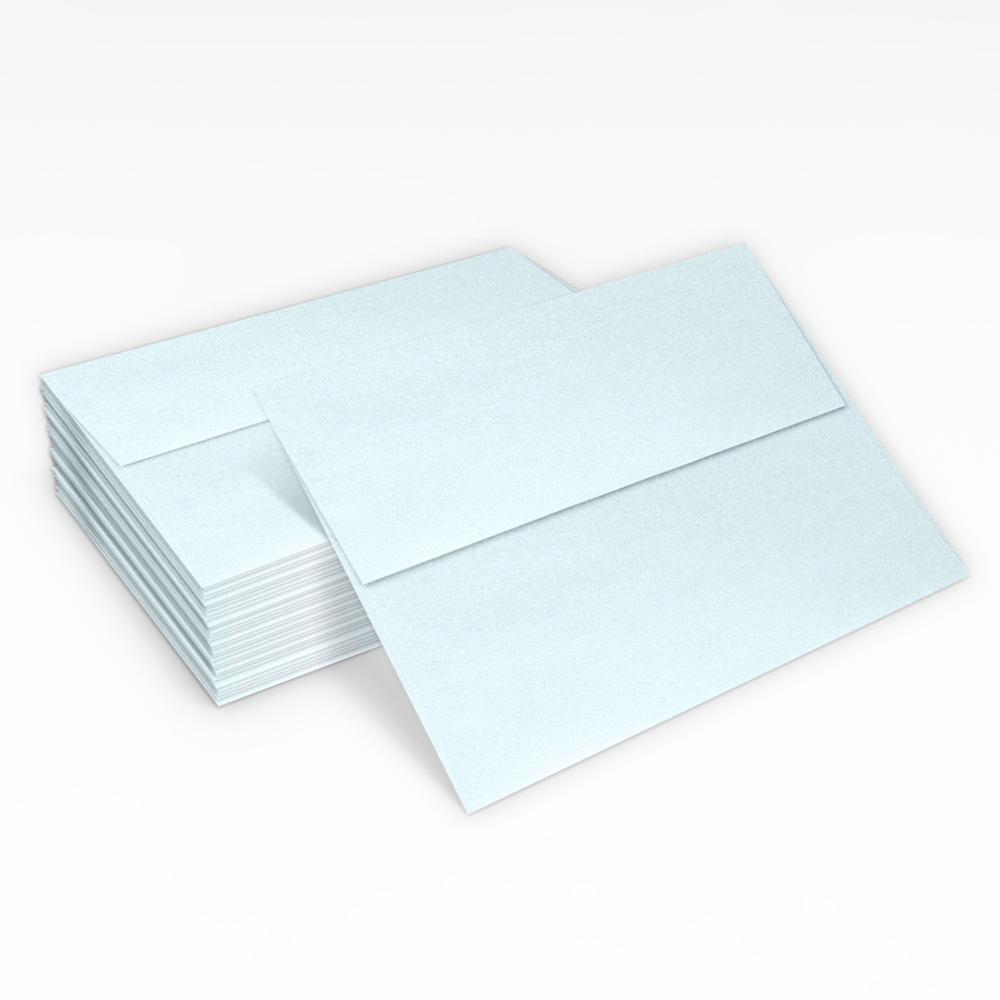 Aquamarine Blue Metallic 32lb A7 Invitation Envelopes (5 1/4 x 7 1/4) with Peel & Seal