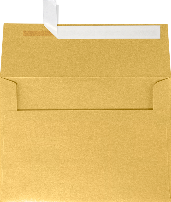 Gold Metallic 32lb A7 Invitation Envelopes (5 1/4 x 7 1/4) with Peel & Seal