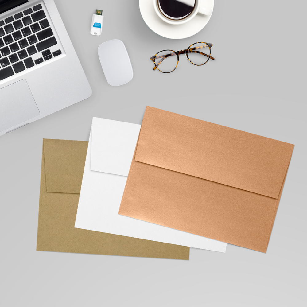 Copper Brown Metallic 32lb A7 Invitation Envelopes (5 1/4 x 7 1/4) with Peel & Seal