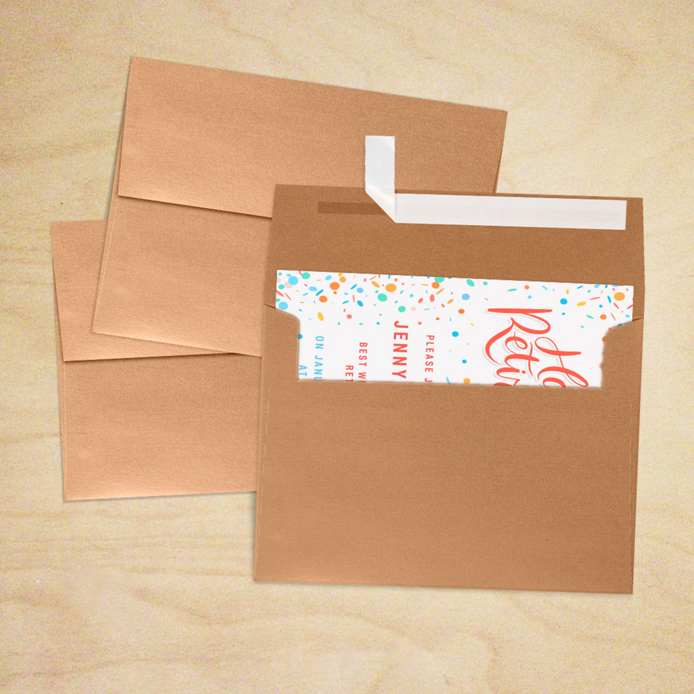 Copper Brown Metallic 32lb A7 Invitation Envelopes (5 1/4 x 7 1/4) with Peel & Seal