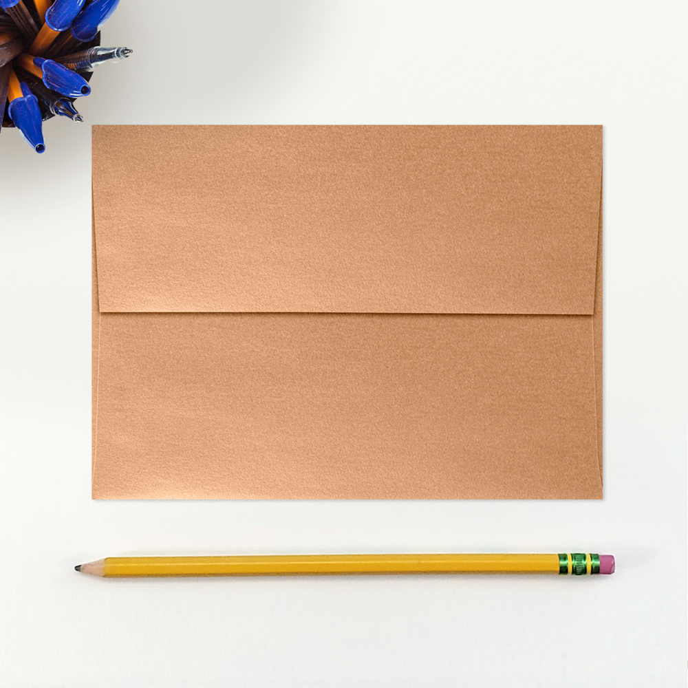 Copper Brown Metallic 32lb A7 Invitation Envelopes (5 1/4 x 7 1/4) with Peel & Seal