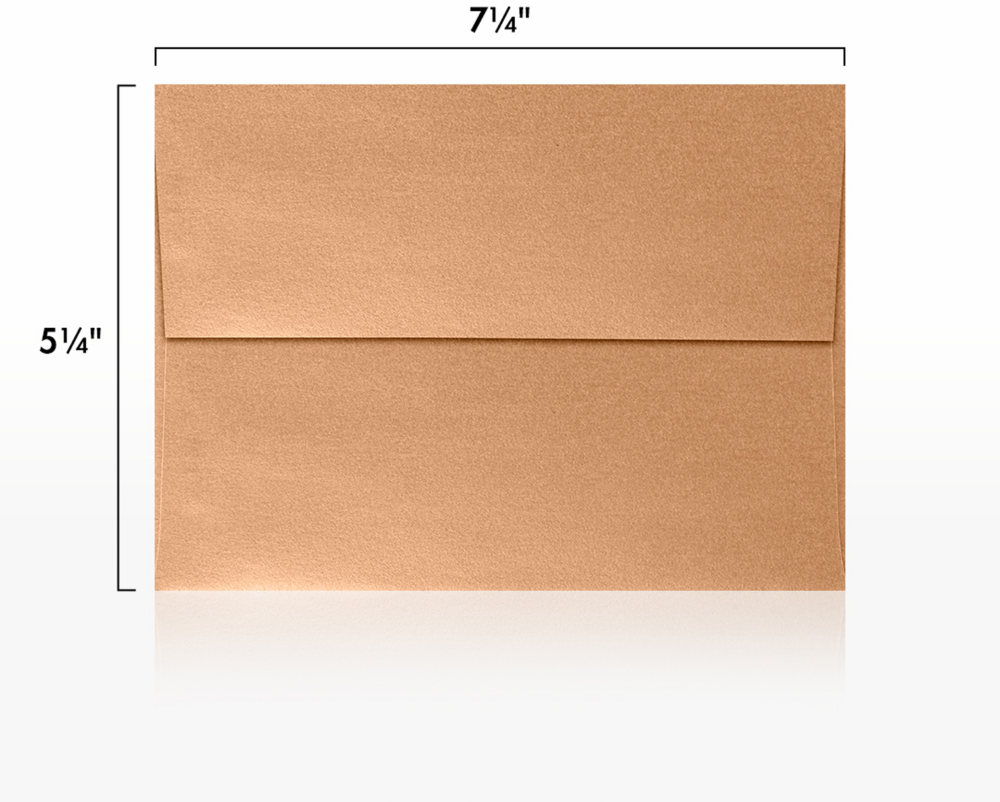Copper Brown Metallic 32lb A7 Invitation Envelopes (5 1/4 x 7 1/4) with Peel & Seal