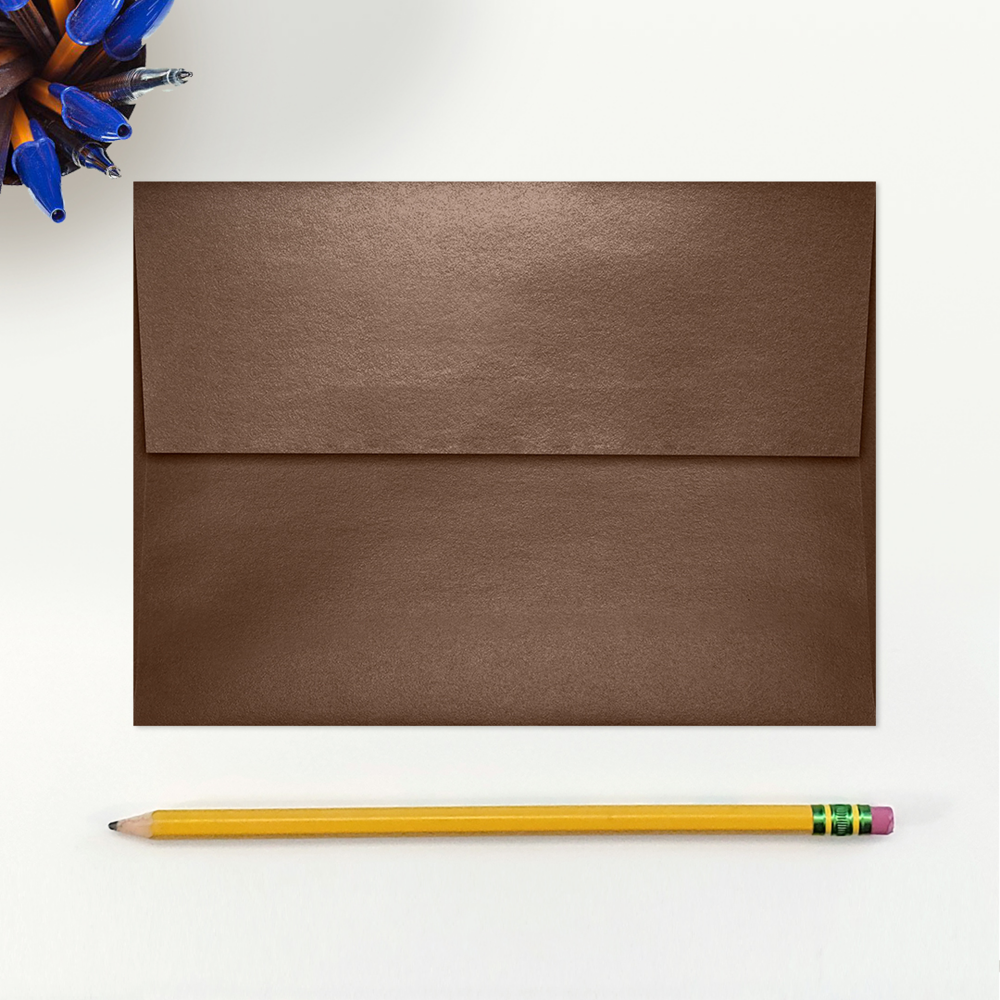 Bronze Brown Metallic 32lb A7 Invitation Envelopes (5 1/4 x 7 1/4) with Peel & Seal
