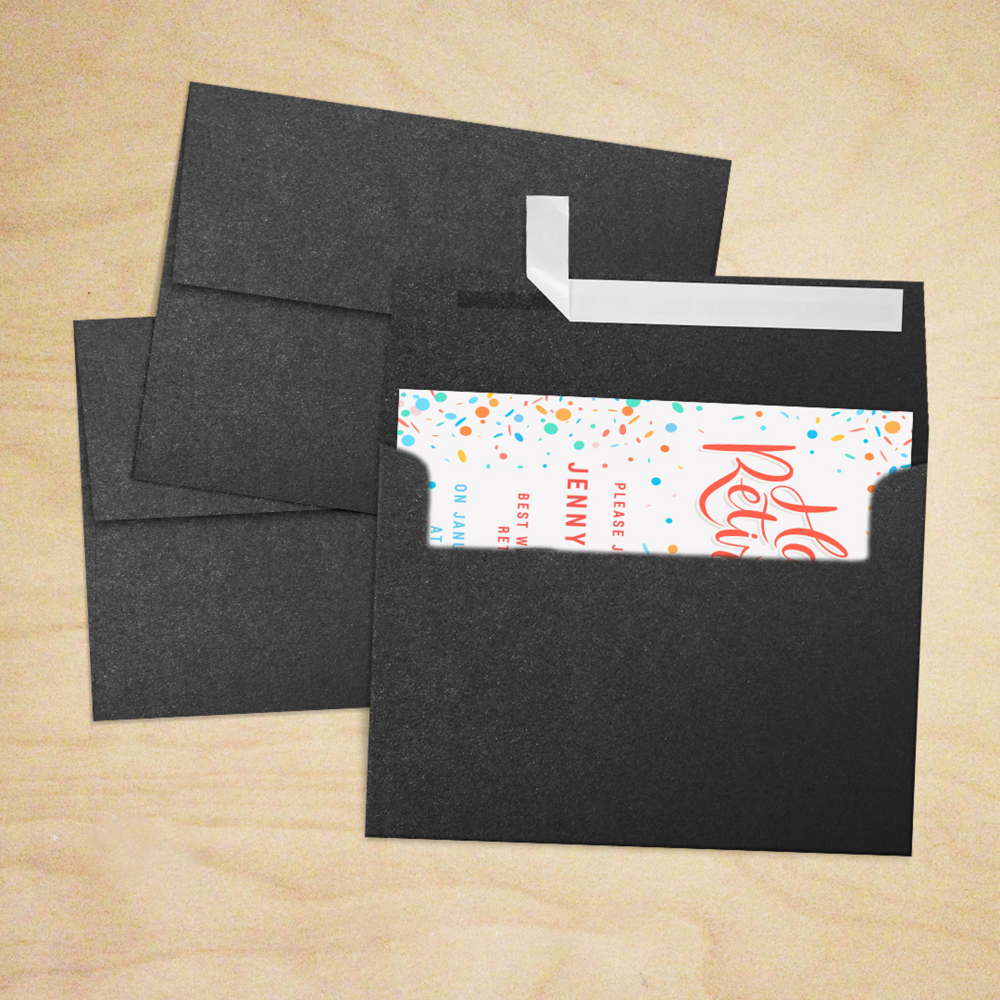 Anthracite Black Metallic 32lb A7 Invitation Envelopes (5 1/4 x 7 1/4) with Peel & Seal