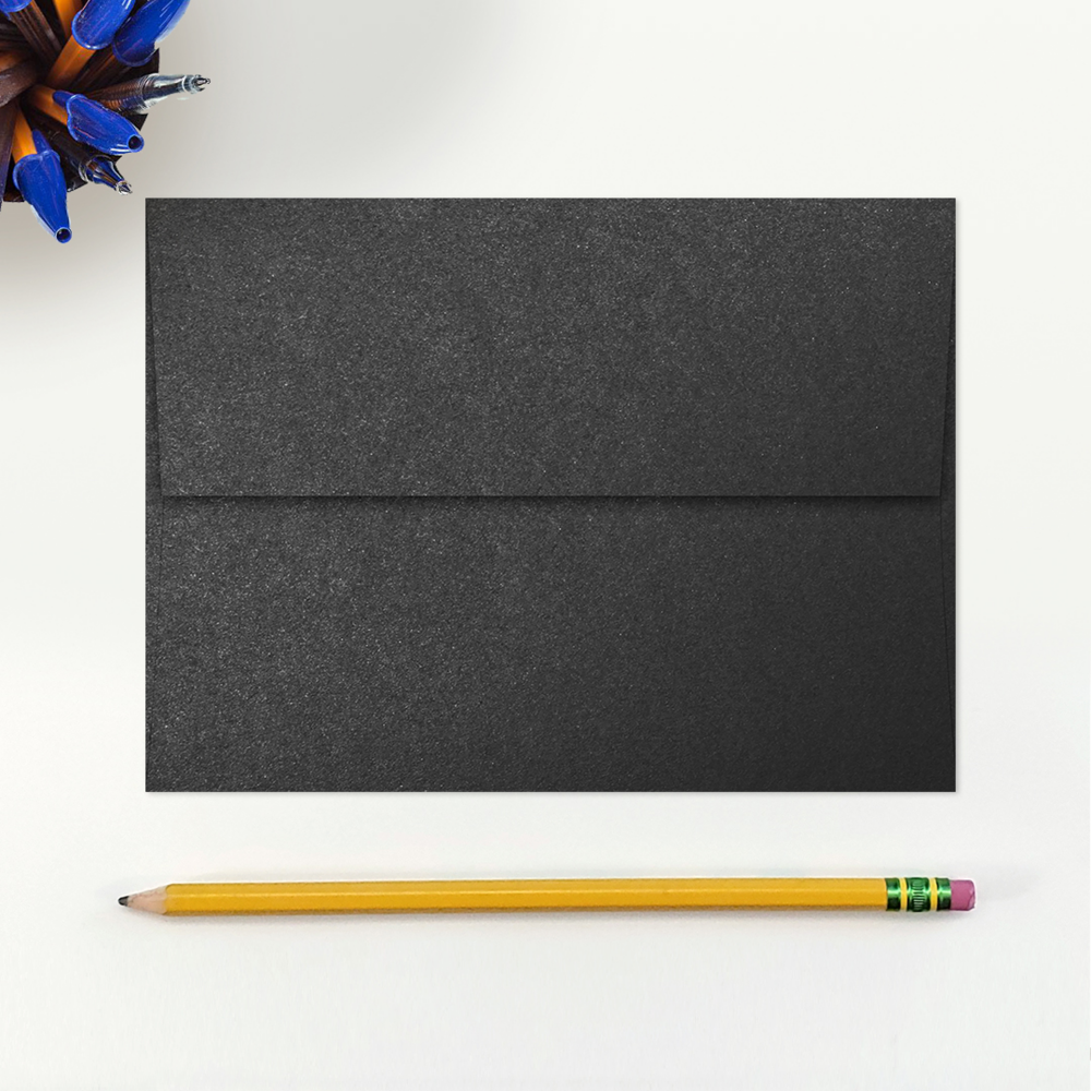 Anthracite Black Metallic 32lb A7 Invitation Envelopes (5 1/4 x 7 1/4) with Peel & Seal