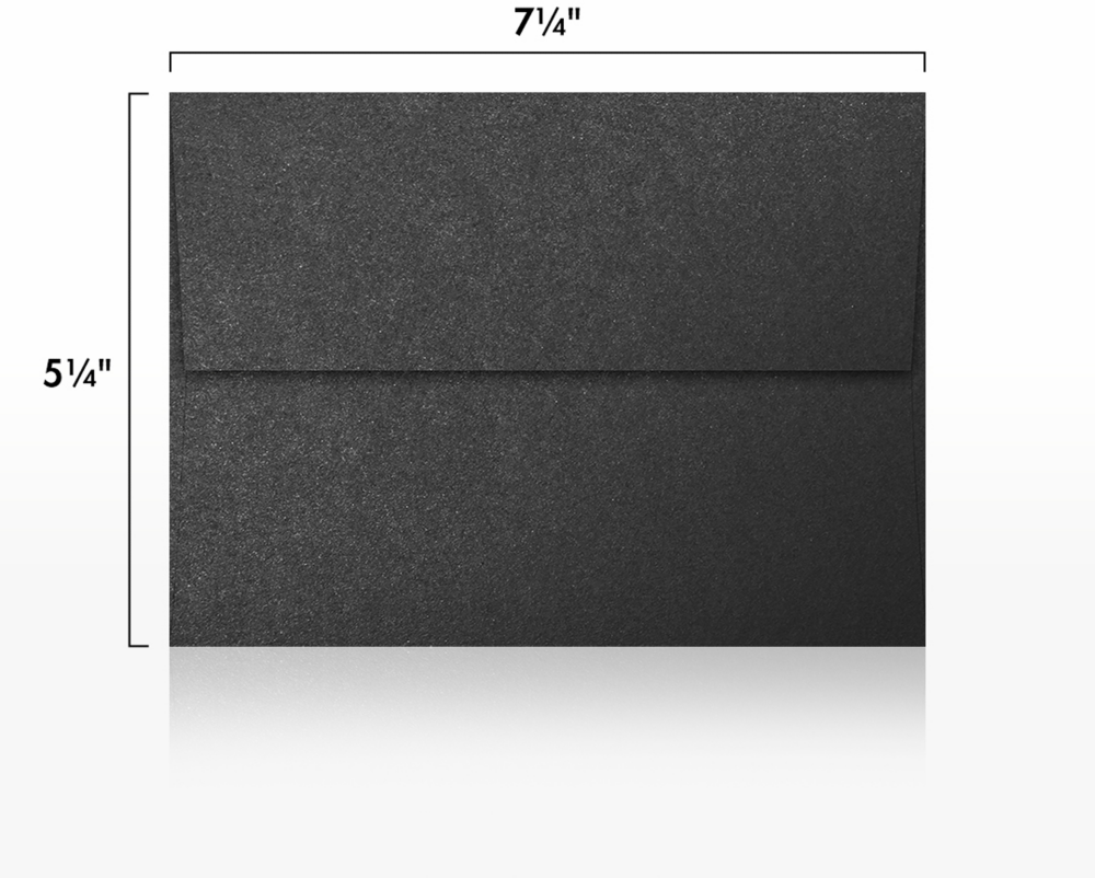 Anthracite Black Metallic 32lb A7 Invitation Envelopes (5 1/4 x 7 1/4) with Peel & Seal