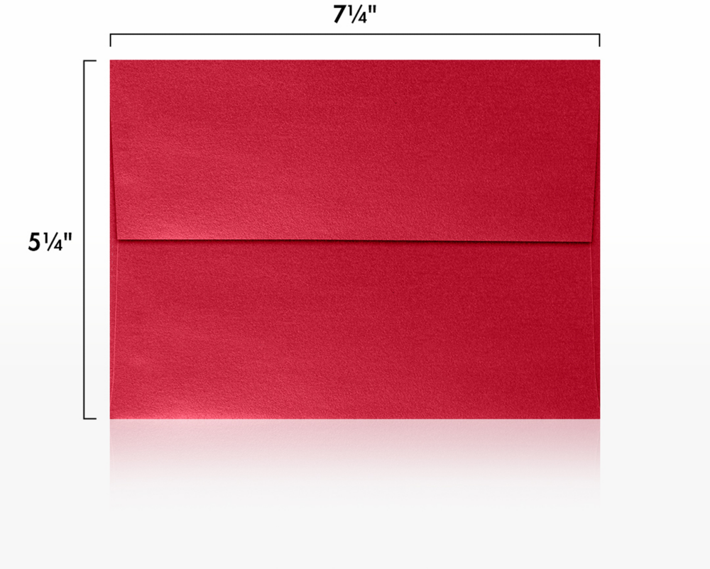 Jupiter Red Metallic 32lb A7 Invitation Envelopes (5 1/4 x 7 1/4) with Peel & Seal