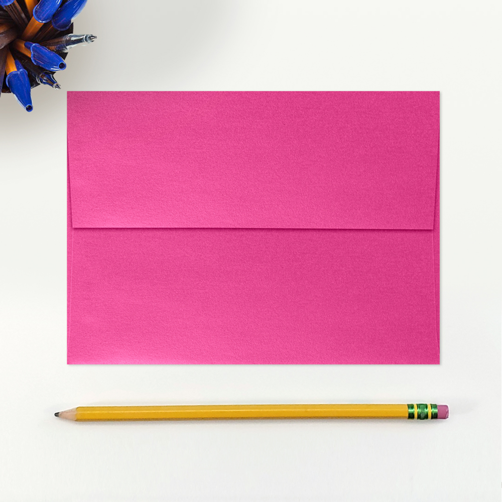 Azalea Fuchsia Pink Metallic 32lb A7 Invitation Envelopes (5 1/4 x 7 1/4) with Peel & Seal