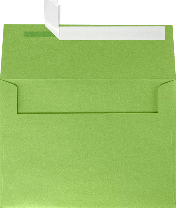 Lime Green Metallic 32lb A7 Invitation Envelopes (5 1/4 x 7 1/4) with Peel & Seal