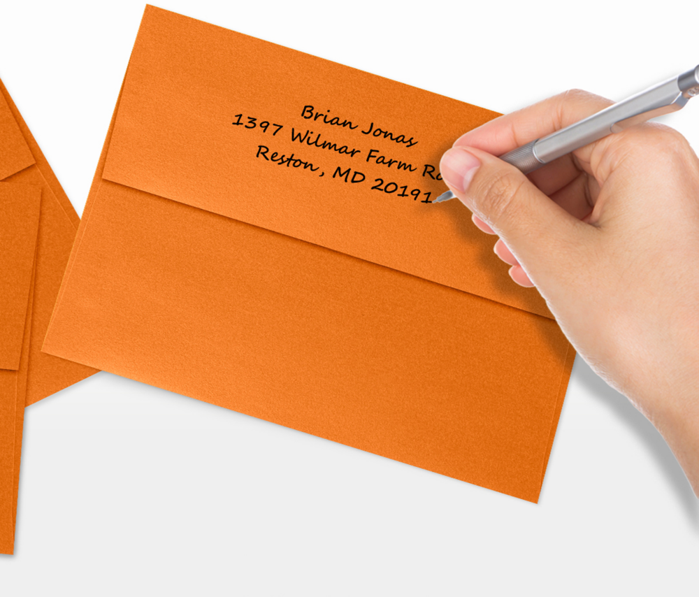 Orange Flame Metallic 32lb A7 Invitation Envelopes (5 1/4 x 7 1/4) with Peel & Seal