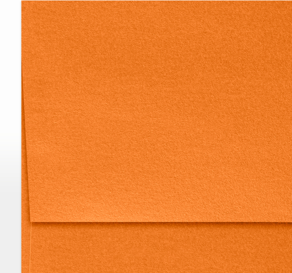 Orange Flame Metallic 32lb A7 Invitation Envelopes (5 1/4 x 7 1/4) with Peel & Seal