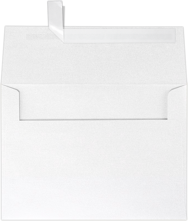 Crystal White Metallic 32lb A7 Invitation Envelopes (5 1/4 x 7 1/4) with Peel & Seal