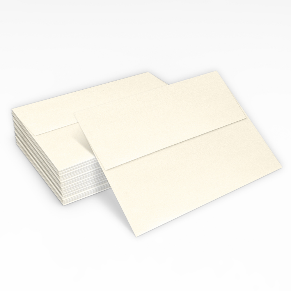 Champagne Ivory Metallic 32lb A7 Invitation Envelopes (5 1/4 x 7 1/4) with Peel & Seal