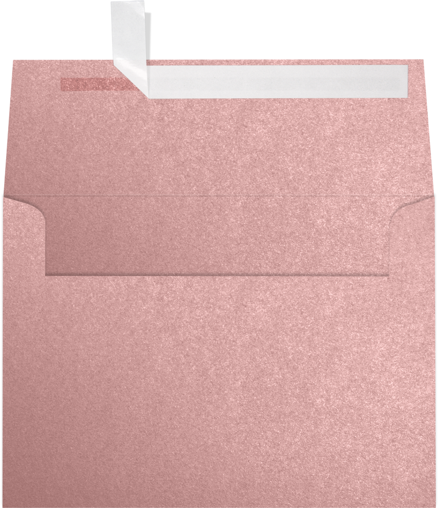 Misty Rose Pink Metallic 84lb A7 Invitation Envelopes (5 1/4 x 7 1/4) with Peel & Seal