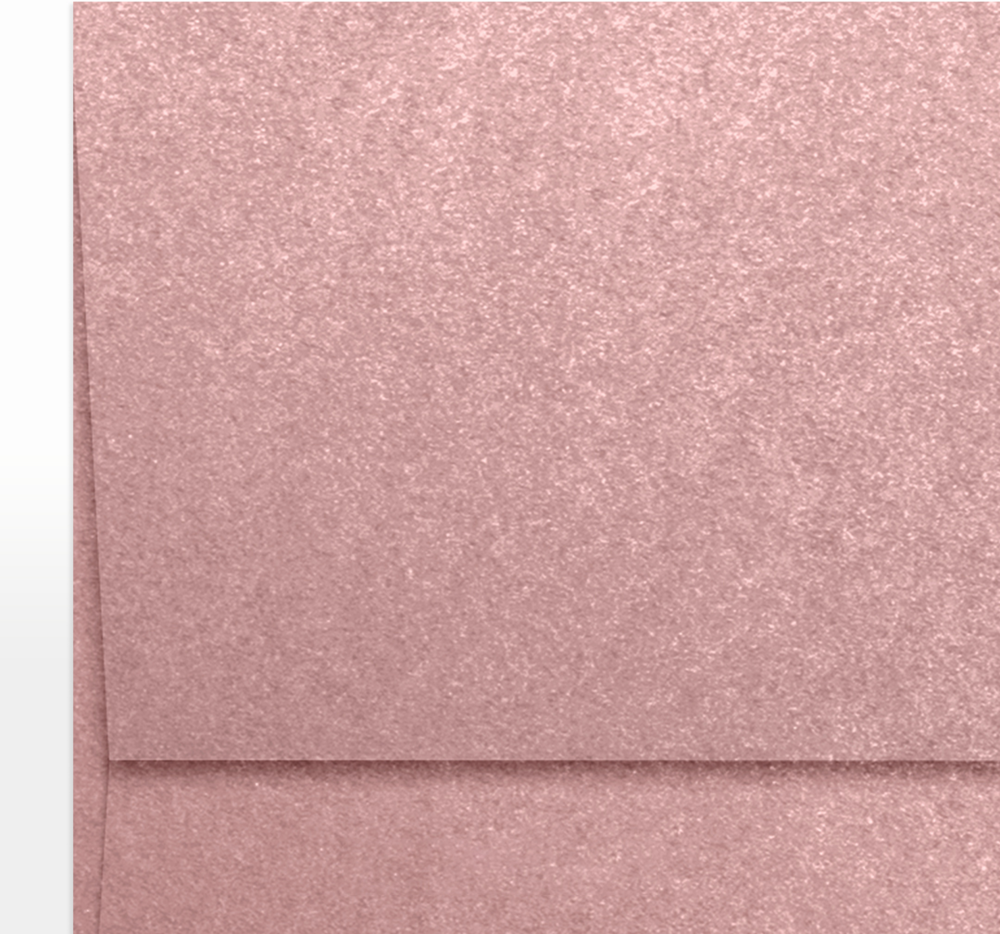 Misty Rose Pink Metallic 84lb A7 Invitation Envelopes (5 1/4 x 7 1/4) with Peel & Seal