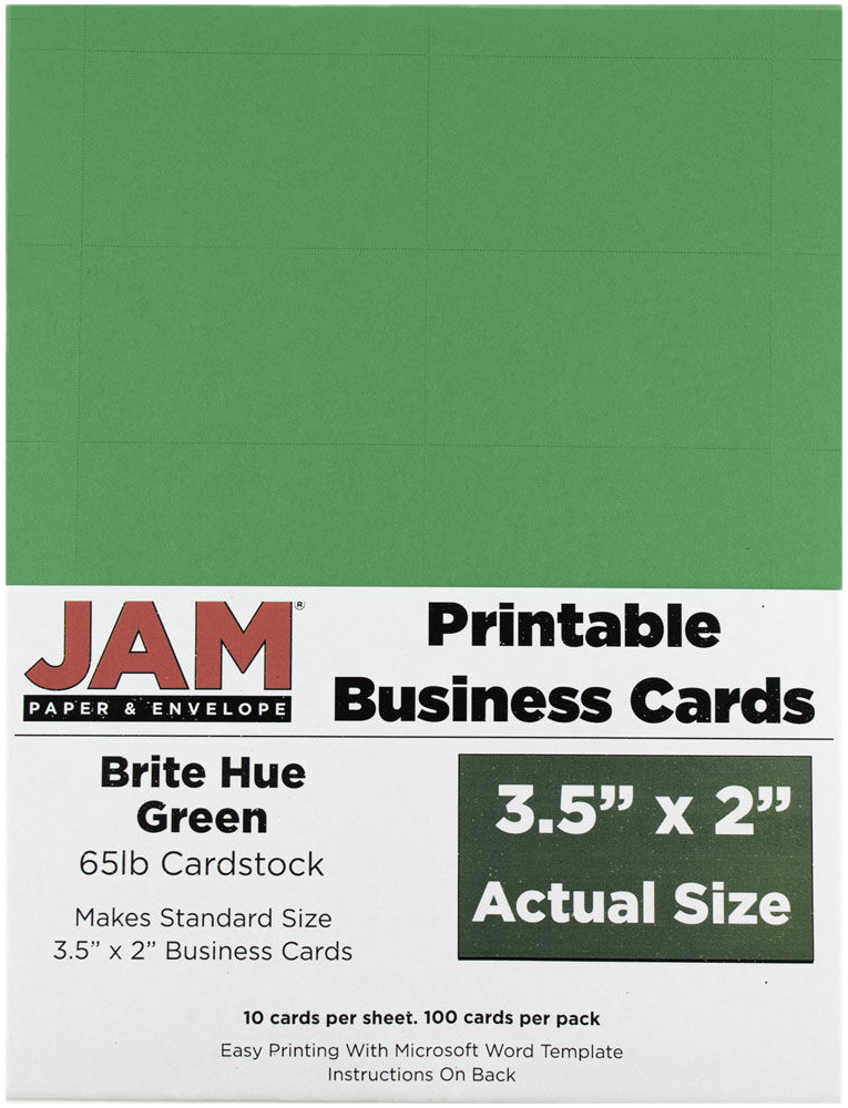 Bright Green Business Cards - 100 Pack