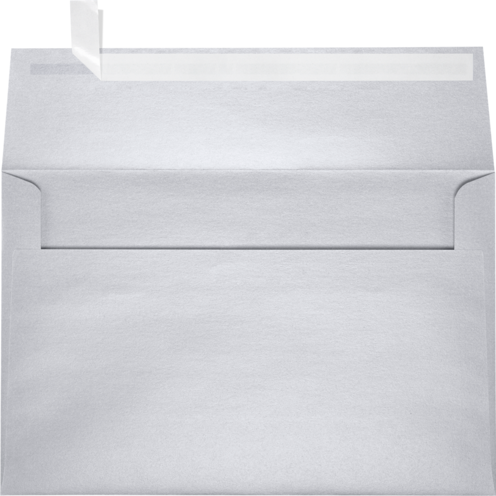 Silver Metallic 32lb A9 Invitation Envelopes (5 3/4 x 8 3/4) with Peel & Seal