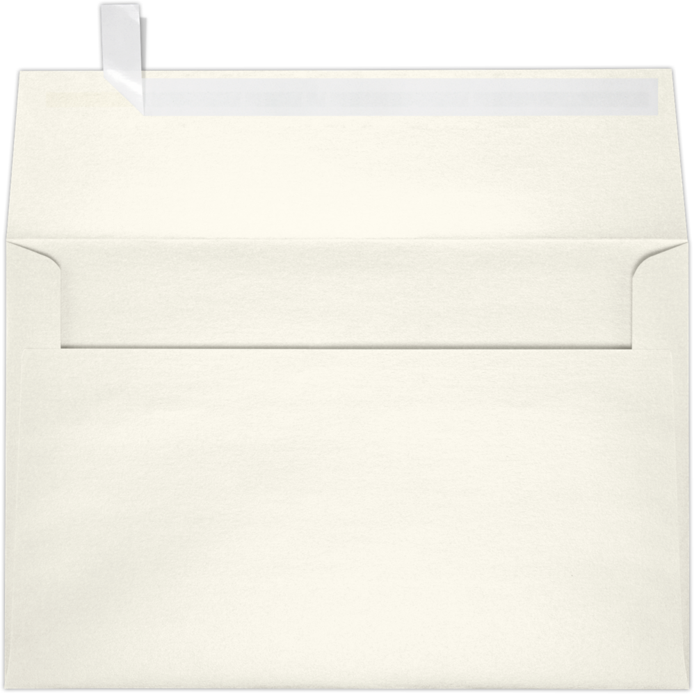 White Quartz Metallic 32lb A9 Invitation Envelopes (5 3/4 x 8 3/4) with Peel & Seal