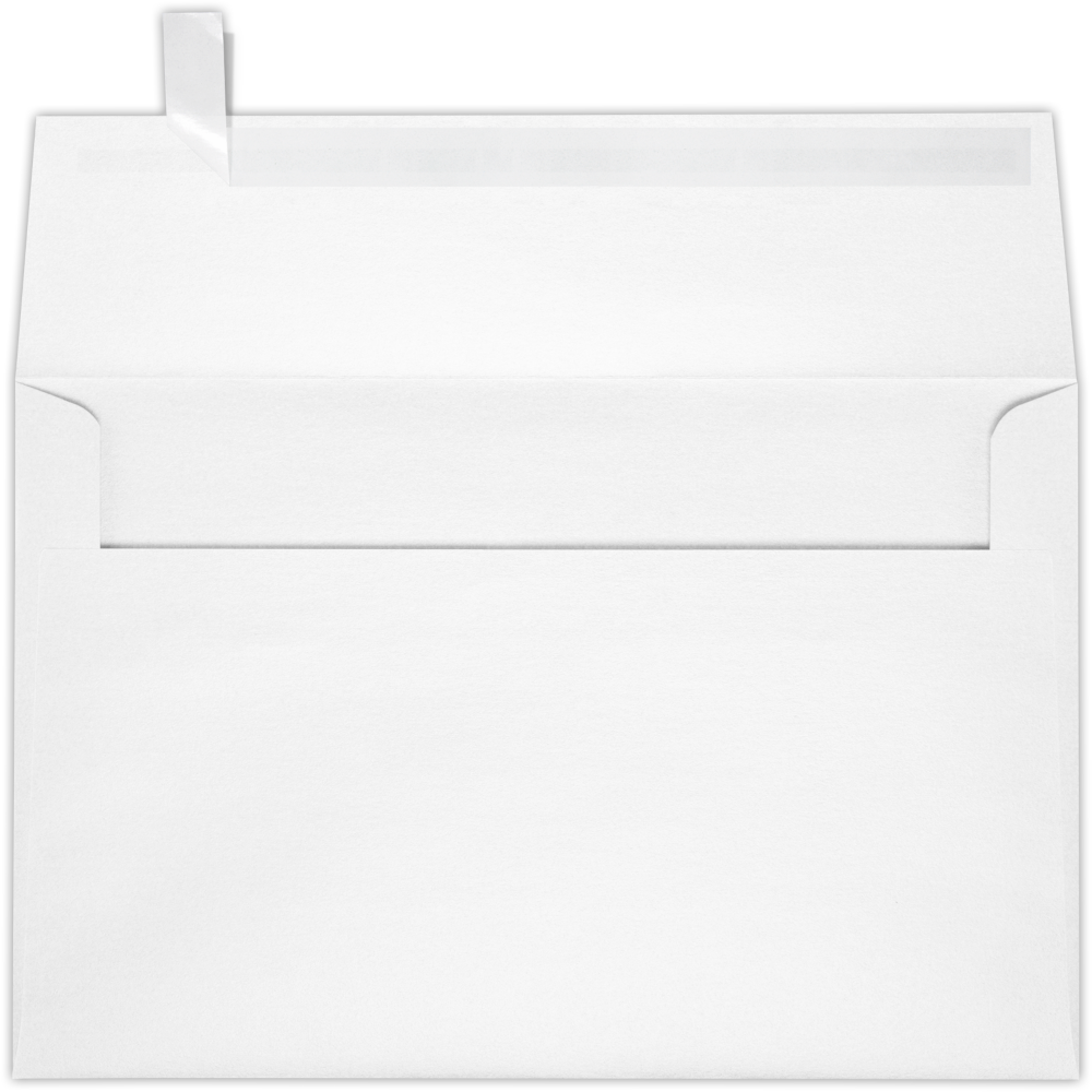 Crystal White Metallic 32lb A9 Invitation Envelopes (5 3/4 x 8 3/4) with Peel & Seal