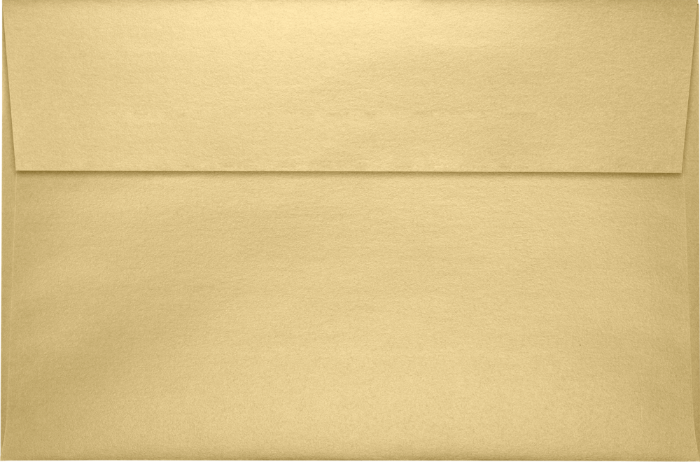 Light Gold Blonde Metallic 32lb A9 Invitation Envelopes (5 3/4 x 8 3/4) with Peel & Seal
