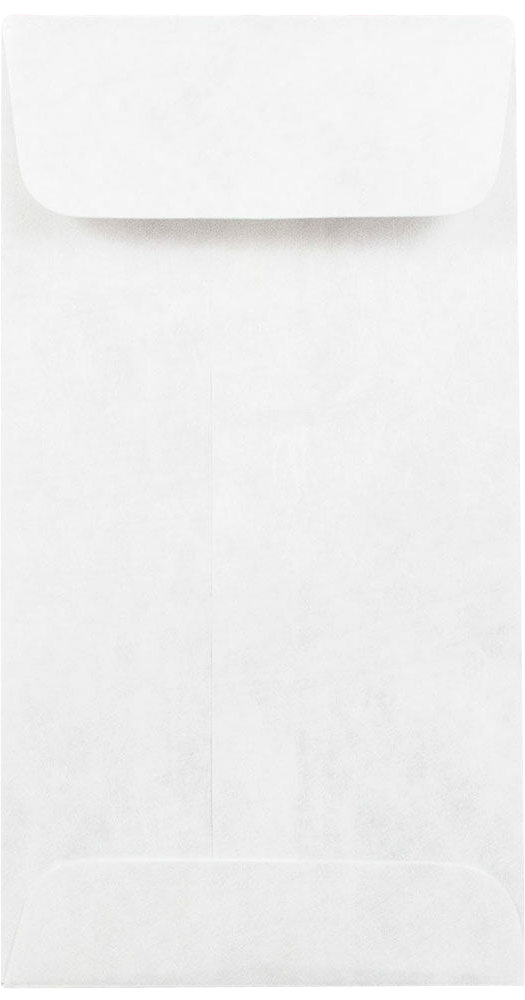White Tyvek 14lb #7 Coin Envelopes (3 1/2 x 6 1/2)
