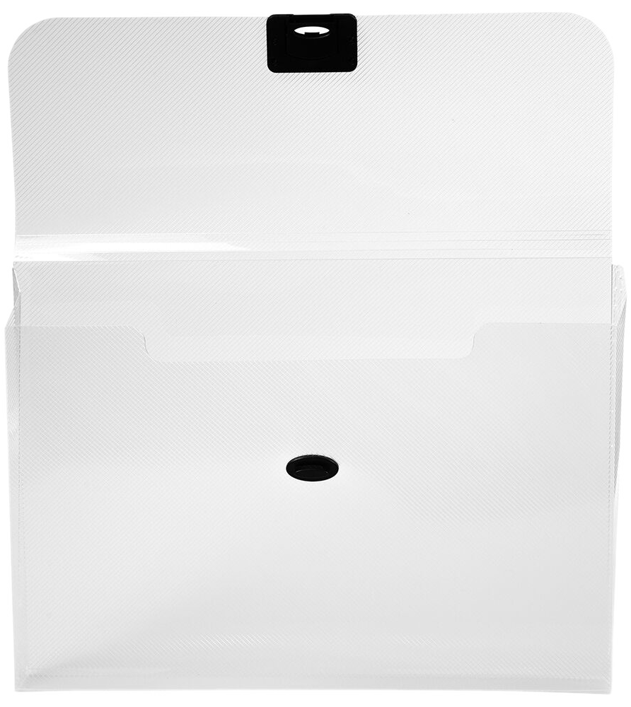 Clear 9 1/2 x 13 1/4 x 1 1/8 Plastic Portfolios with Center Buckle