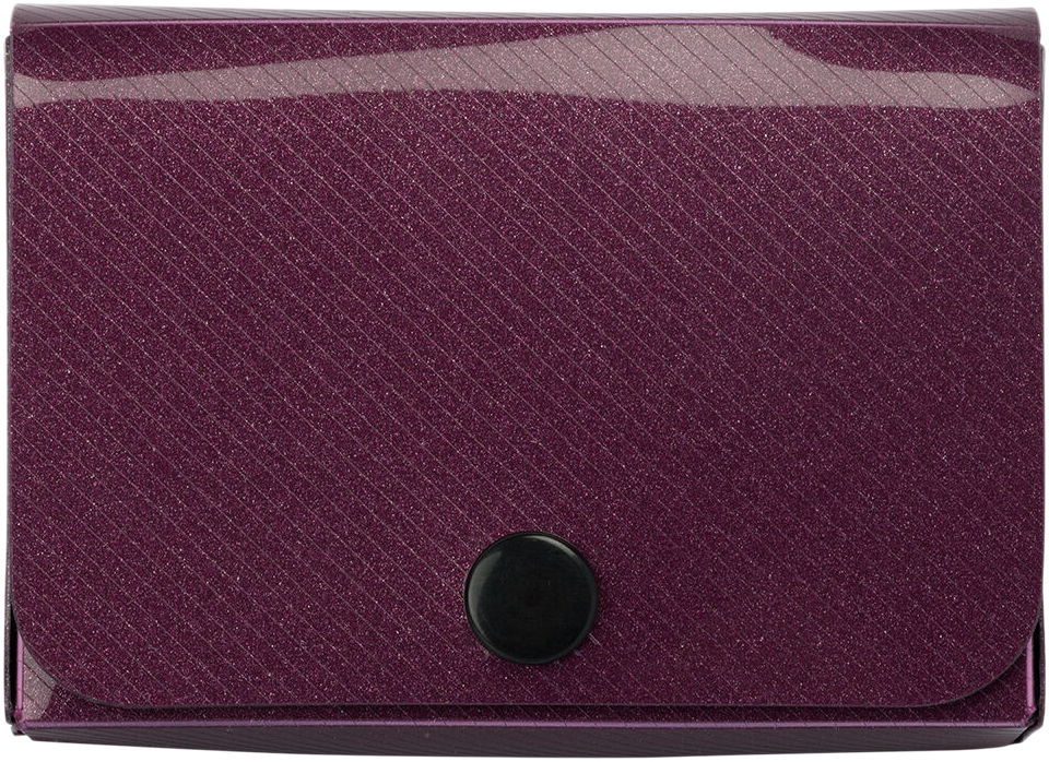 Burgundy Metallic Plastic Business Card Case - 20 Card Capacity