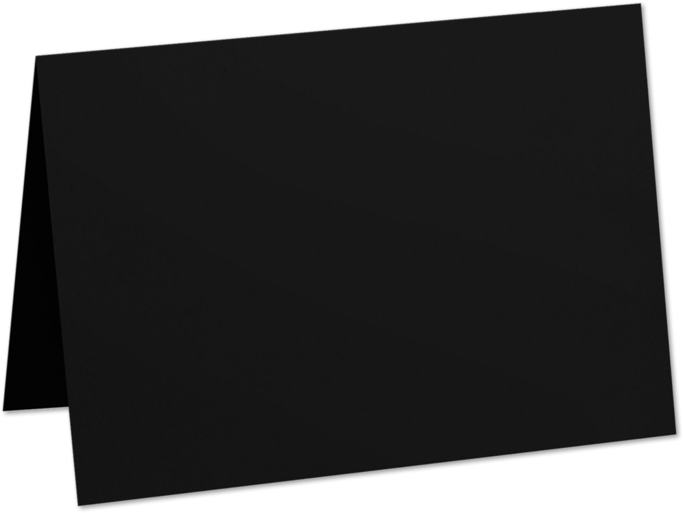 Smooth Midnight Black 100lb 5 x 7 Foldover Cards