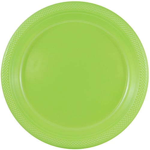 Lime Green Party Tableware Kit (Small and Medium Plastic Plates, Lunch and Beverage Napkins, Plastic Cups, and Plastic Tablecover) - 160 Pack
