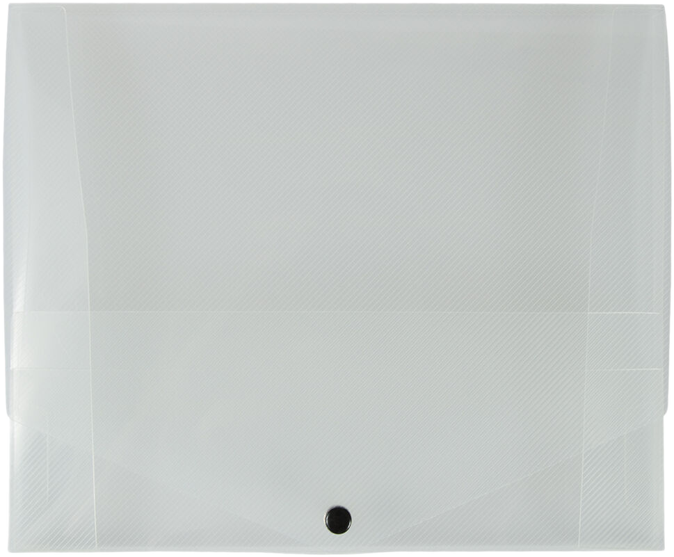 Clear Medium 10 x 12 1/2 x 3/4 Plastic Portfolios with Snap