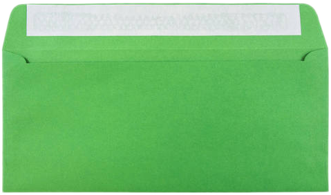 Holiday Green 32lb #10 Square Flap Envelopes (4 1/8 x 9 1/2) with Peel & Seal