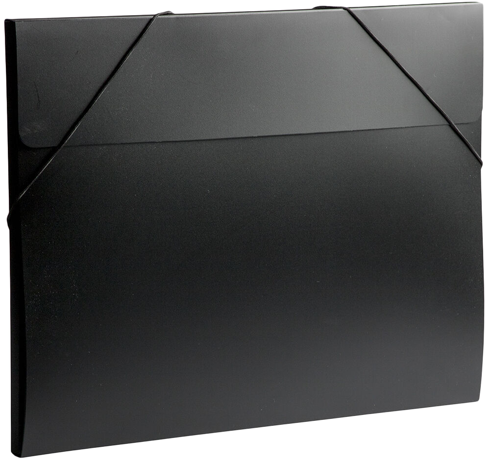 Black 11 x 15 x 1/2 Plastic Portfolios with Elastic