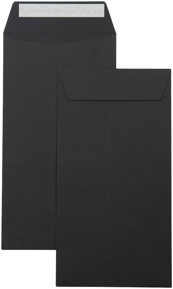 Smooth Midnight Black 32lb 6 x 11 1/2 Policy Envelopes with Peel & Seal