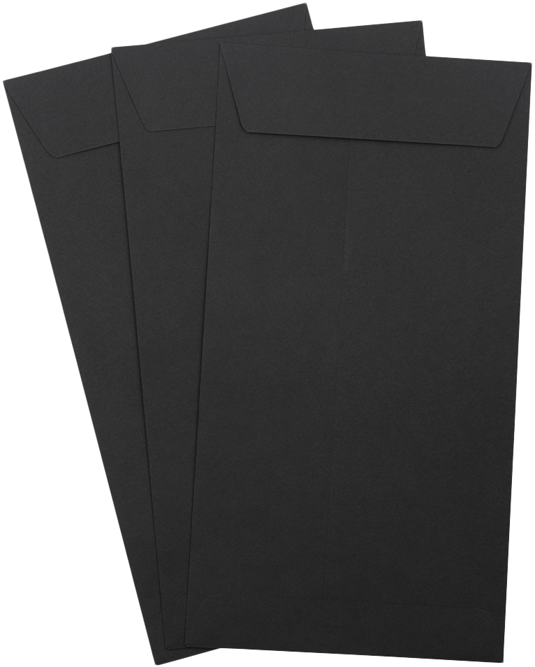 Smooth Midnight Black 32lb 6 x 11 1/2 Policy Envelopes with Peel & Seal